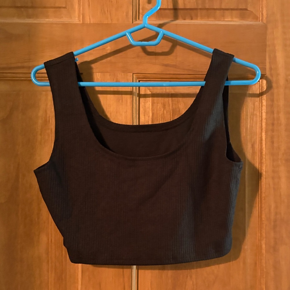 Amazon Black Ribbed Tank Top